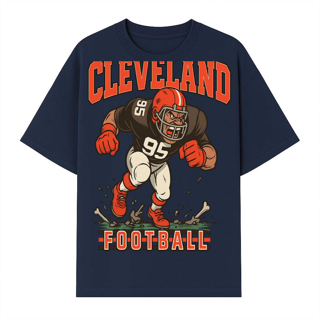 Cleveland Football Retro Graphic Tee - Vintage Style Sports Apparel for Men, Athletic Fan Gear, Team Spirit Shirt - T-shirt 1758559979353.jpg