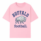 Buffalo Football Graphic T-Shirt, Geometric Bison Design, Sport Team Apparel, Casual Wear, Gift for Fans, Blue and White Themes - T-shirt 1758559979555.jpg