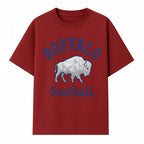Buffalo Football Graphic T-Shirt, Geometric Bison Design, Sport Team Apparel, Casual Wear, Gift for Fans, Blue and White Themes - T-shirt 1758559979741.jpg