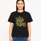 Camo Football Helmet with Bow Graphic Tee - Sports Apparel for Women, Cute Football Gift, Trendy Game Day Outfit - T-shirt 1758559980057.jpg