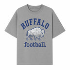 Buffalo Football Graphic T-Shirt, Geometric Bison Design, Sport Team Apparel, Casual Wear, Gift for Fans, Blue and White Themes - T-shirt 1758559980176.jpg