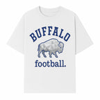 Buffalo Football Graphic T-Shirt, Geometric Bison Design, Sport Team Apparel, Casual Wear, Gift for Fans, Blue and White Themes - T-shirt 1758559980310.jpg