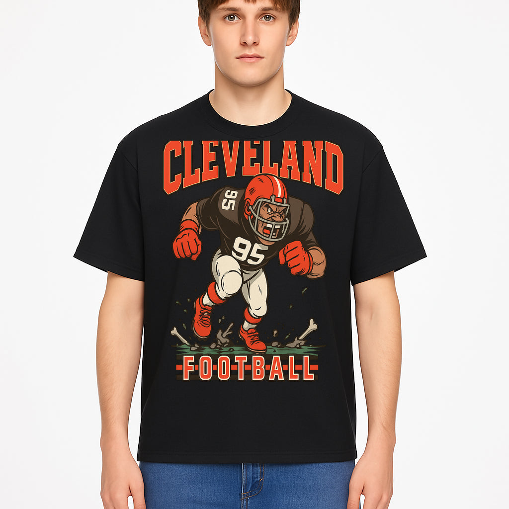 Cleveland Football Retro Graphic Tee - Vintage Style Sports Apparel for Men, Athletic Fan Gear, Team Spirit Shirt - T-shirt 1758559980837.jpg