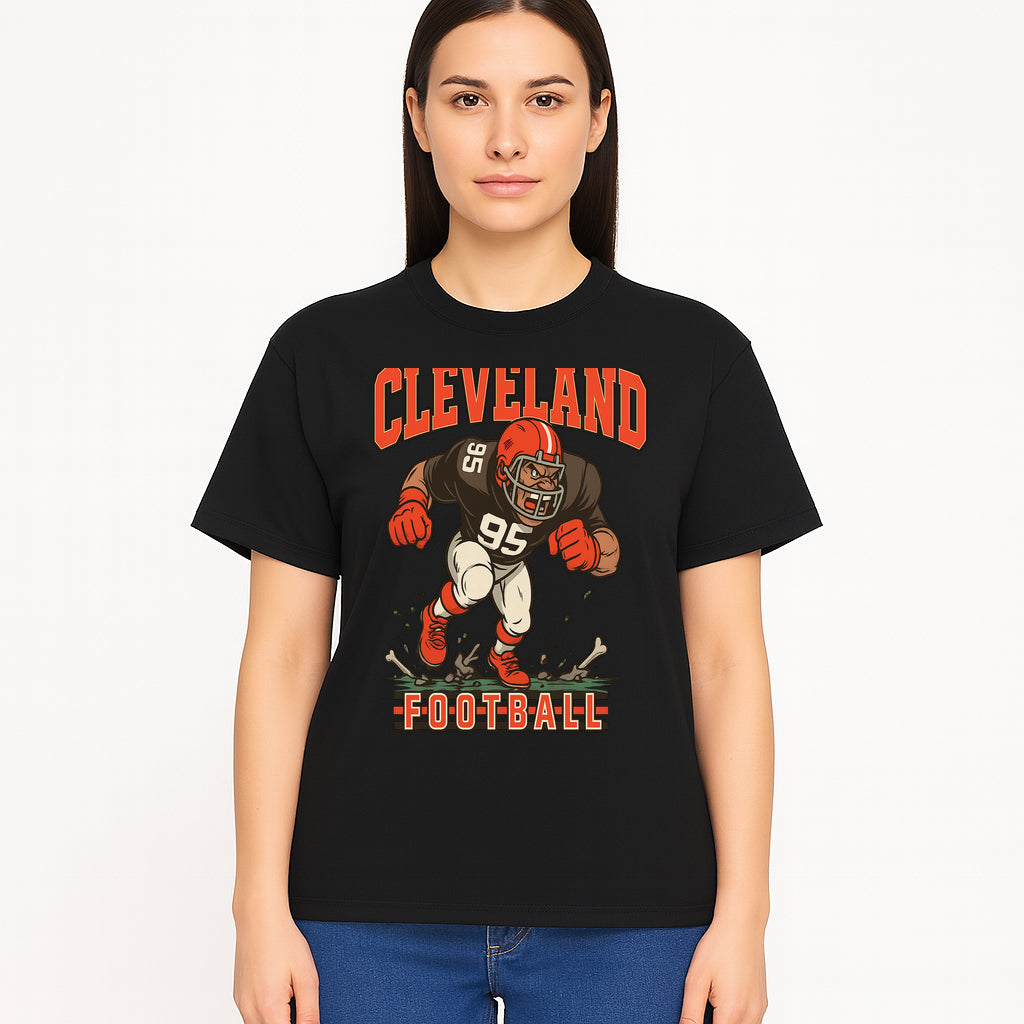 Cleveland Football Retro Graphic Tee - Vintage Style Sports Apparel for Men, Athletic Fan Gear, Team Spirit Shirt - T-shirt 1758559980985.jpg