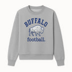 Buffalo Football Graphic T-Shirt, Geometric Bison Design, Sport Team Apparel, Casual Wear, Gift for Fans, Blue and White Themes - Sweatshirt 1758559981738.jpg