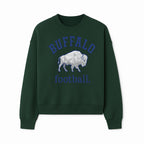 Buffalo Football Graphic T-Shirt, Geometric Bison Design, Sport Team Apparel, Casual Wear, Gift for Fans, Blue and White Themes - Sweatshirt 1758559982144.jpg