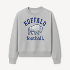 Buffalo Football Graphic T-Shirt, Geometric Bison Design, Sport Team Apparel, Casual Wear, Gift for Fans, Blue and White Themes - Sweatshirt 1758559982273.jpg