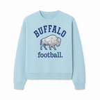 Buffalo Football Graphic T-Shirt, Geometric Bison Design, Sport Team Apparel, Casual Wear, Gift for Fans, Blue and White Themes - Sweatshirt 1758559982393.jpg