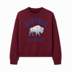Buffalo Football Graphic T-Shirt, Geometric Bison Design, Sport Team Apparel, Casual Wear, Gift for Fans, Blue and White Themes - Sweatshirt 1758559982634.jpg