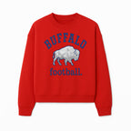 Buffalo Football Graphic T-Shirt, Geometric Bison Design, Sport Team Apparel, Casual Wear, Gift for Fans, Blue and White Themes - Sweatshirt 1758559982940.jpg