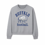 Buffalo Football Graphic T-Shirt, Geometric Bison Design, Sport Team Apparel, Casual Wear, Gift for Fans, Blue and White Themes - Sweatshirt 1758559983108.jpg