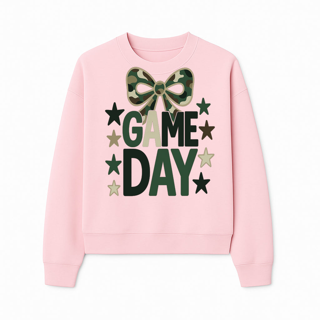Camo Game Day Decor with Bow and Stars, Perfect for Sports Events, Team Spirit, and Home Decoration - Sweatshirt 1758559983601.jpg