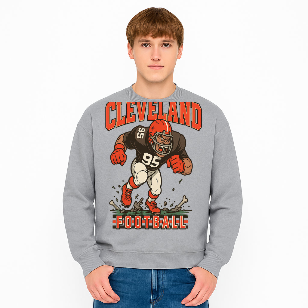 Cleveland Football Retro Graphic Tee - Vintage Style Sports Apparel for Men, Athletic Fan Gear, Team Spirit Shirt - Sweatshirt 1758559983736.jpg