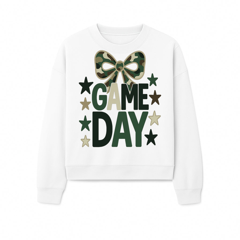 Camo Game Day Decor with Bow and Stars, Perfect for Sports Events, Team Spirit, and Home Decoration - Sweatshirt 1758559984243.jpg