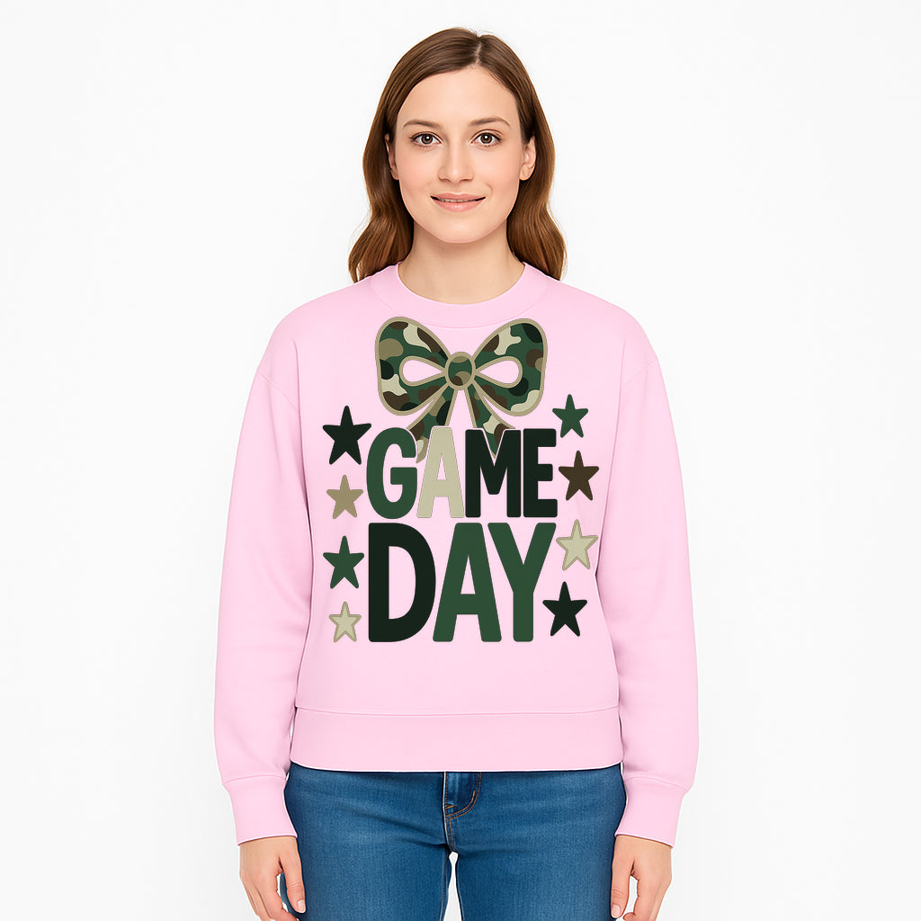 Camo Game Day Decor with Bow and Stars, Perfect for Sports Events, Team Spirit, and Home Decoration - Sweatshirt 1758559985536.jpg