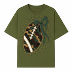Camouflage Football with Bow Wrap - Fun Sports Decor, Rustic Wall Art, Perfect for Game Day, Gift for Football Lovers - T-shirt 1758559989370.jpg