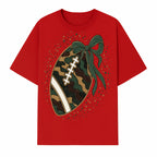 Camouflage Football with Bow Wrap - Fun Sports Decor, Rustic Wall Art, Perfect for Game Day, Gift for Football Lovers - T-shirt 1758559990157.jpg