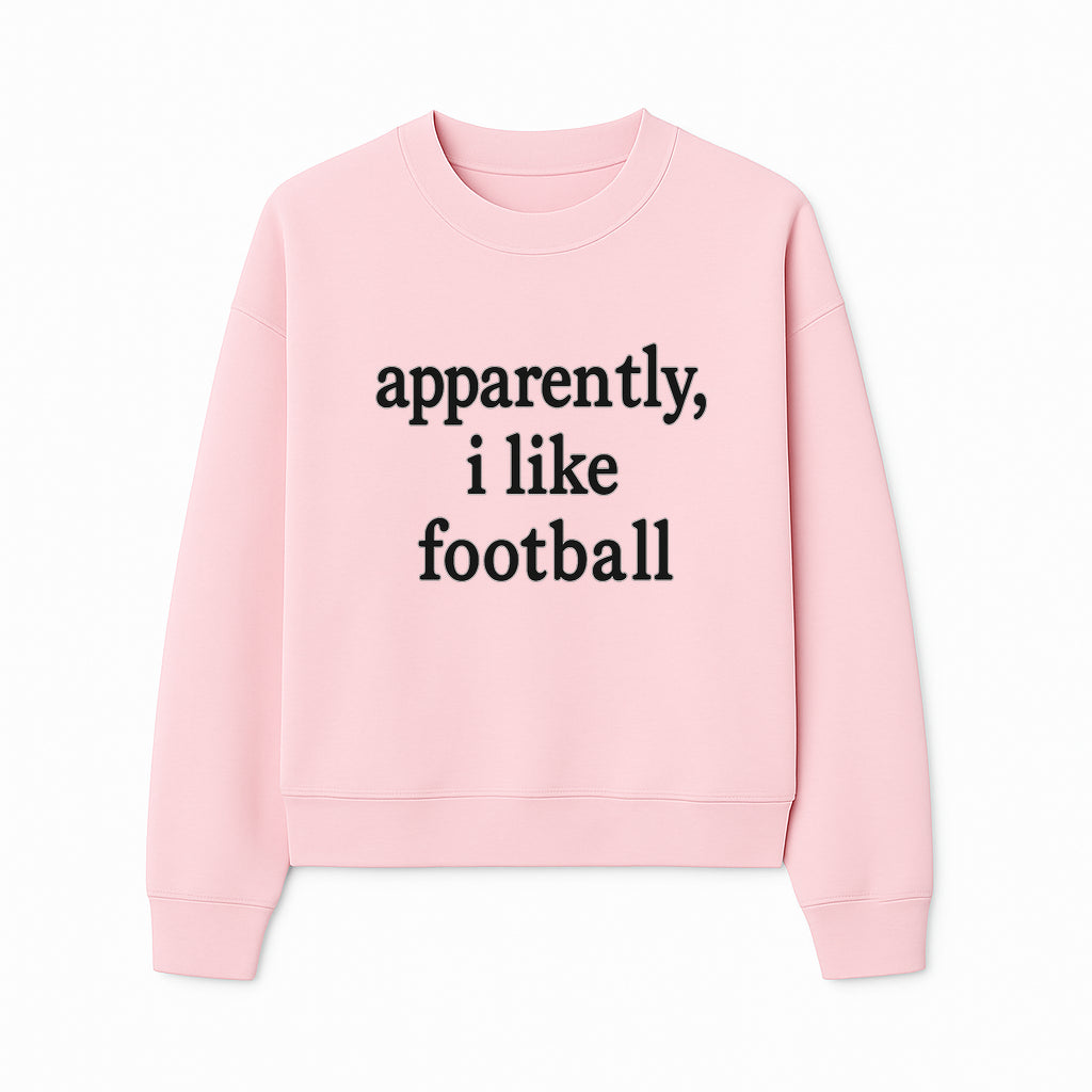 Apparently, I Like Football - Funny Sports Tee for Football Fans, Casual Wear, Perfect Gift for Sports Lovers - Sweatshirt 1758559992336.jpg