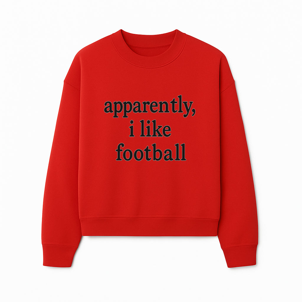 Apparently, I Like Football - Funny Sports Tee for Football Fans, Casual Wear, Perfect Gift for Sports Lovers - Sweatshirt 1758559992787.jpg