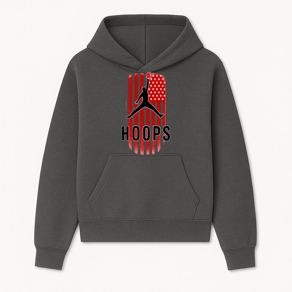 Basketball Hoops Graphic Tee with Retro American Flag Design Perfect for Sports Fans and Athletes - Hoodie 1758681888058.jpg