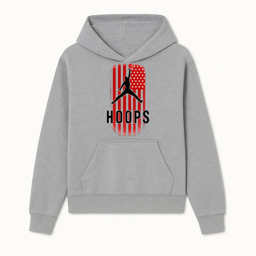 Basketball Hoops Graphic Tee with Retro American Flag Design Perfect for Sports Fans and Athletes - Hoodie 1758681888340.jpg