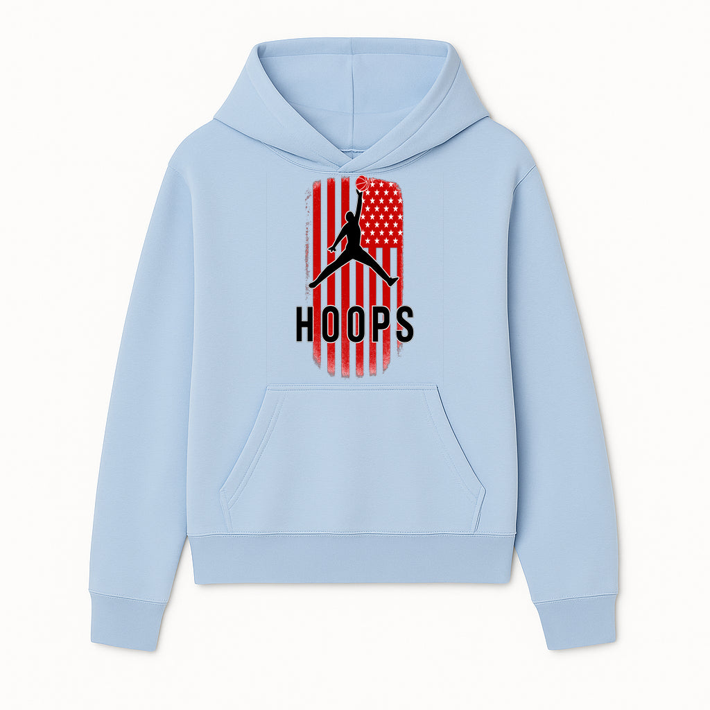Basketball Hoops Graphic Tee with Retro American Flag Design Perfect for Sports Fans and Athletes - Hoodie 1758681888480.jpg