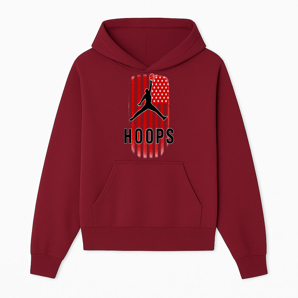 Basketball Hoops Graphic Tee with Retro American Flag Design Perfect for Sports Fans and Athletes - Hoodie 1758681888768.jpg