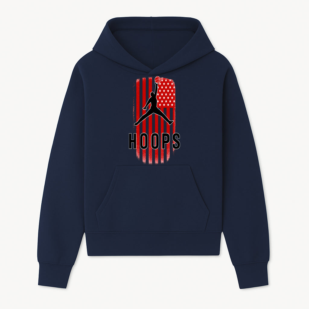 Basketball Hoops Graphic Tee with Retro American Flag Design Perfect for Sports Fans and Athletes - Hoodie 1758681888925.jpg