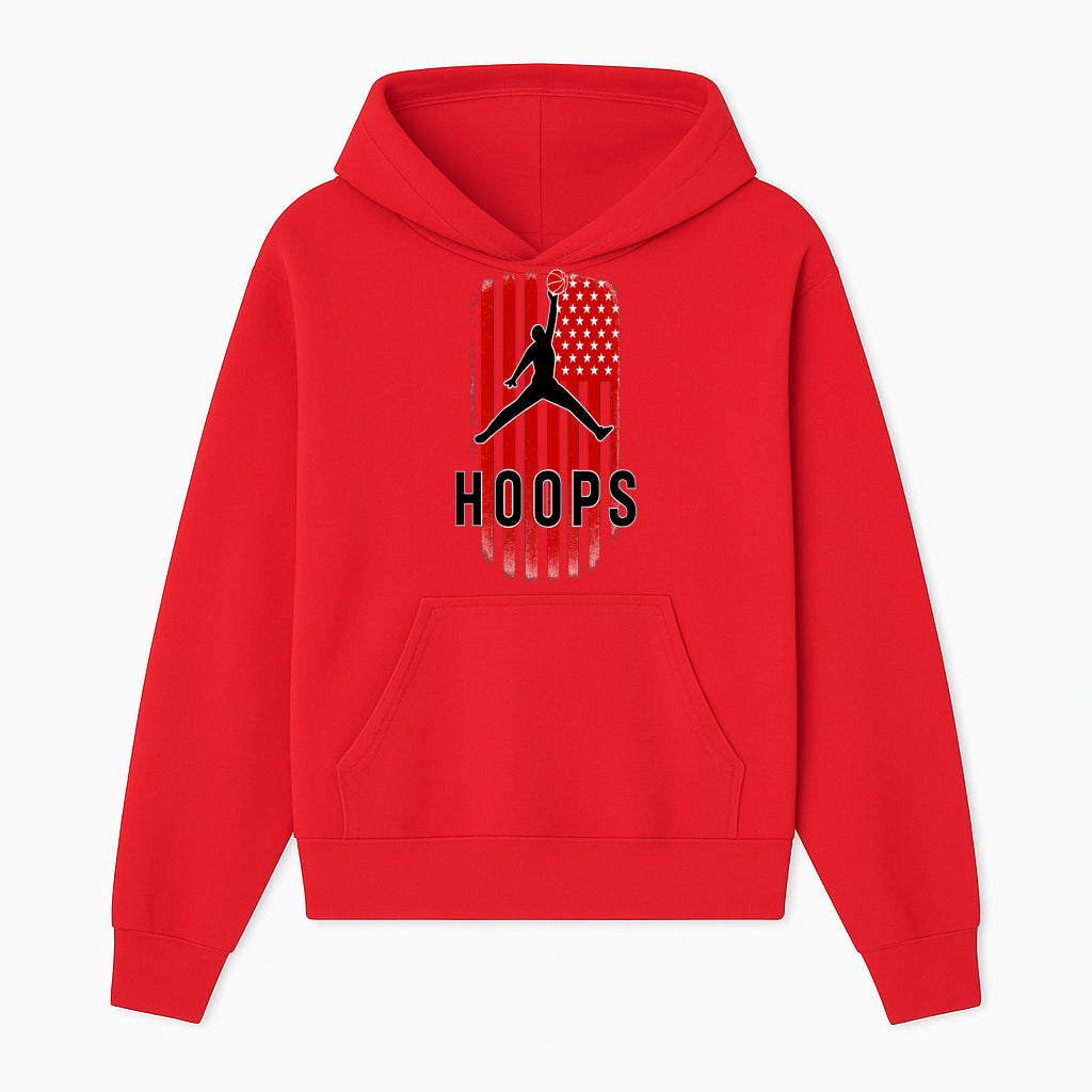 Basketball Hoops Graphic Tee with Retro American Flag Design Perfect for Sports Fans and Athletes - Hoodie 1758681889062.jpg