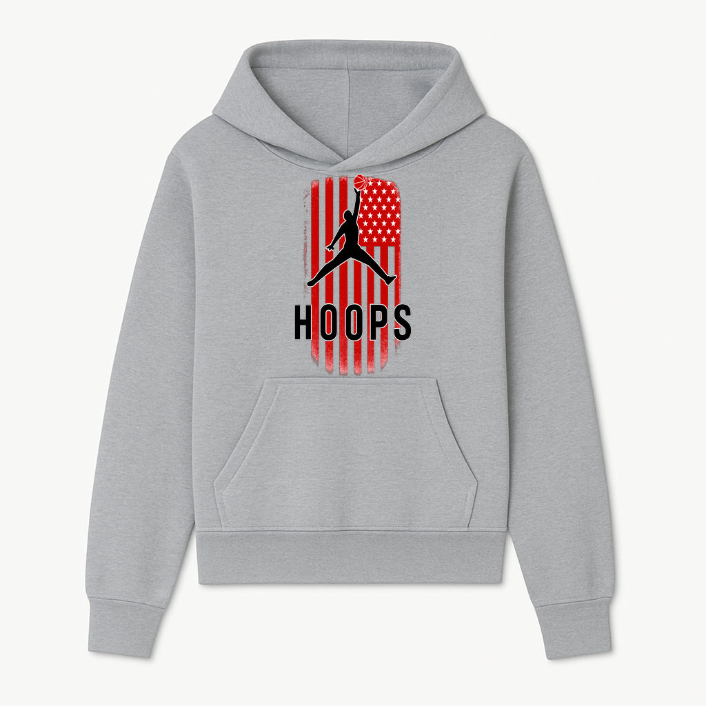 Basketball Hoops Graphic Tee with Retro American Flag Design Perfect for Sports Fans and Athletes - Hoodie 1758681889274.jpg