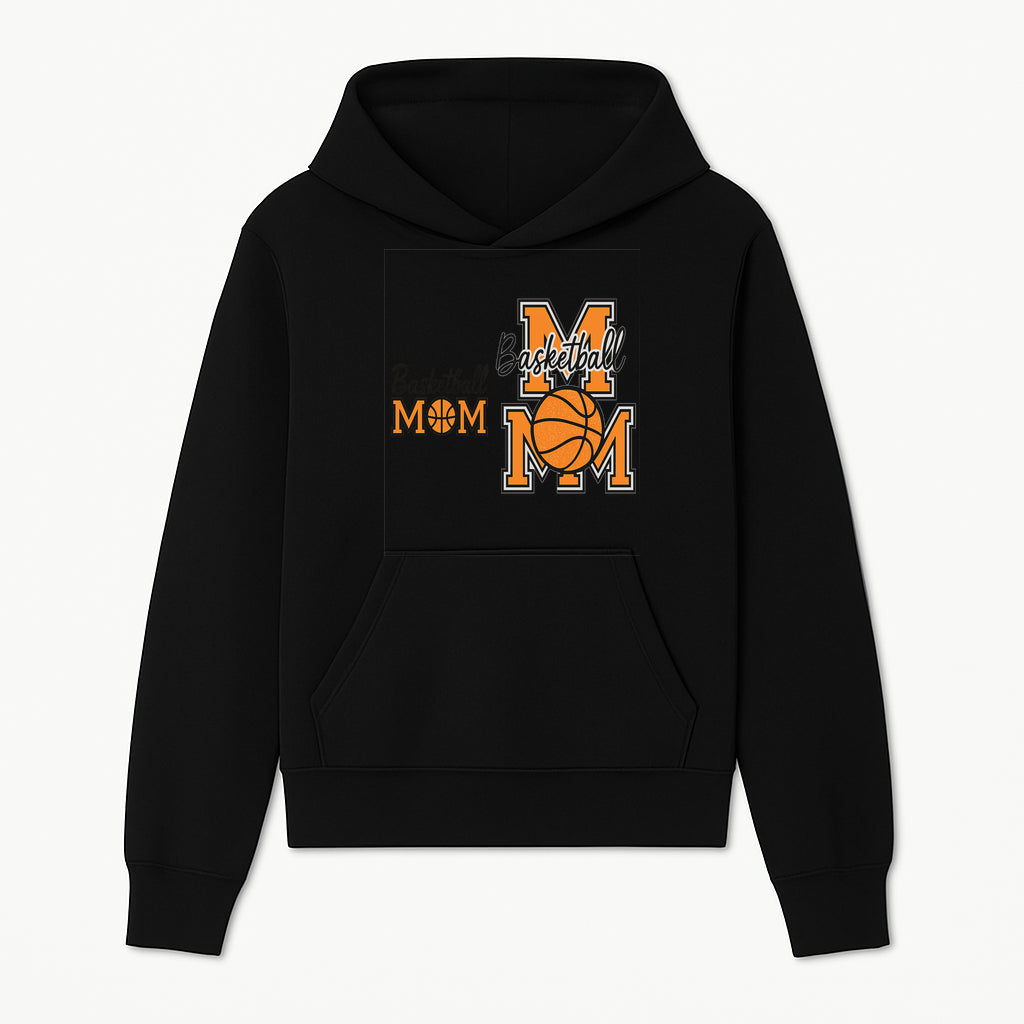 Basketball Mom T-Shirt, Sporty Orange & Black Design, Perfect Gift for Basketball Moms, Team Spirit Apparel - Hoodie 1758681889506.jpg