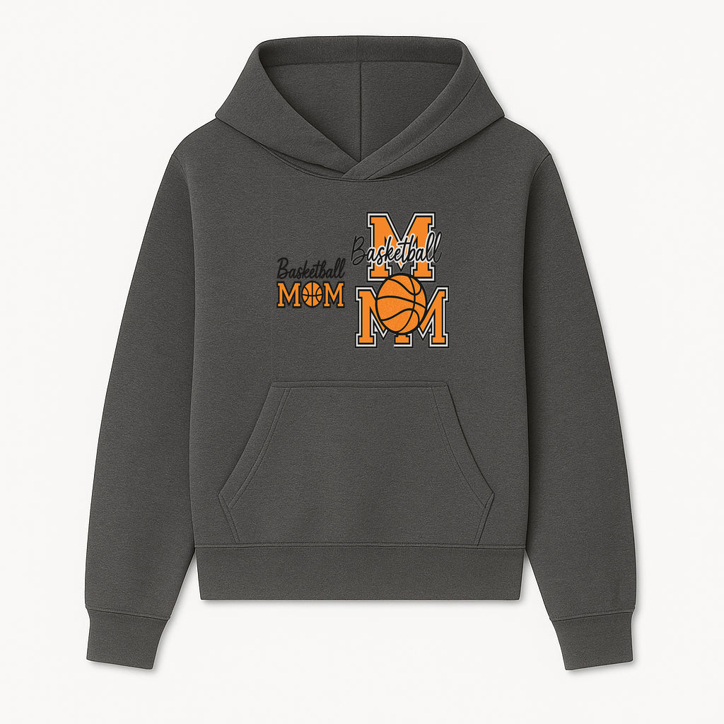 Basketball Mom T-Shirt, Sporty Orange & Black Design, Perfect Gift for Basketball Moms, Team Spirit Apparel - Hoodie 1758681889629.jpg