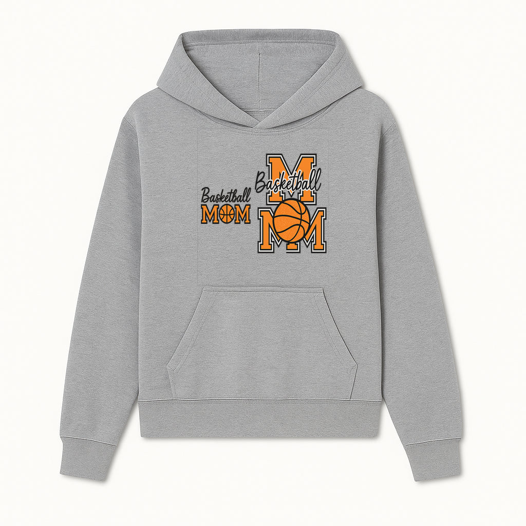 Basketball Mom T-Shirt, Sporty Orange & Black Design, Perfect Gift for Basketball Moms, Team Spirit Apparel - Hoodie 1758681889877.jpg