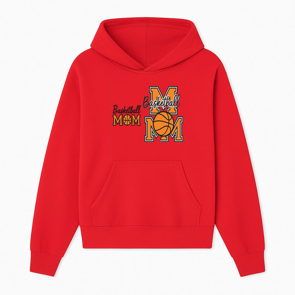 Basketball Mom T-Shirt, Sporty Orange & Black Design, Perfect Gift for Basketball Moms, Team Spirit Apparel - Hoodie 1758681890541.jpg