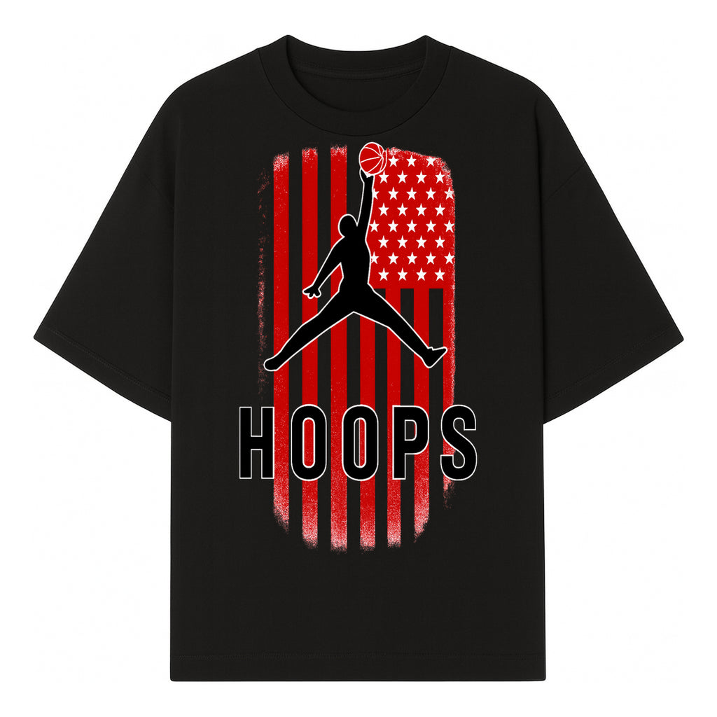 Basketball Hoops Graphic Tee with Retro American Flag Design Perfect for Sports Fans and Athletes - T-shirt 1758681890918.jpg