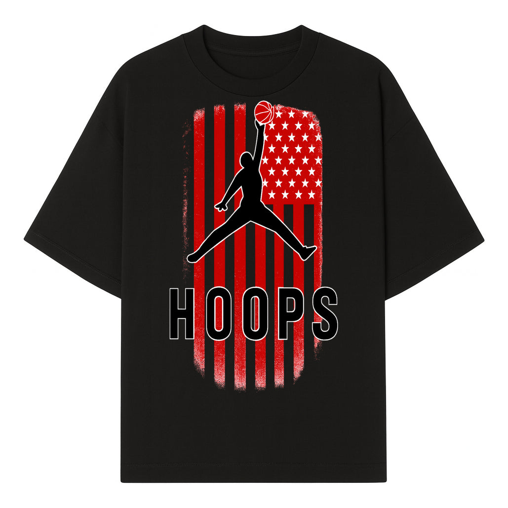 Basketball Hoops Graphic Tee with Retro American Flag Design Perfect for Sports Fans and Athletes - T-shirt 1758681890918.jpg