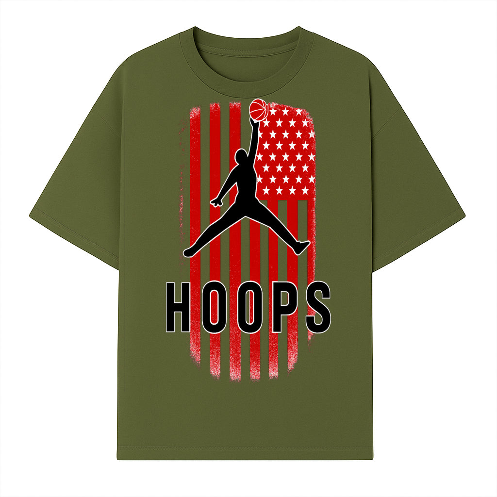 Basketball Hoops Graphic Tee with Retro American Flag Design Perfect for Sports Fans and Athletes - T-shirt 1758681891227.jpg