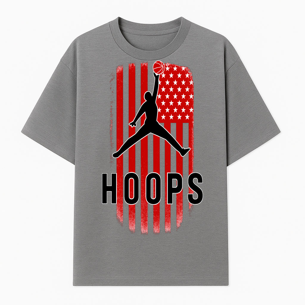 Basketball Hoops Graphic Tee with Retro American Flag Design Perfect for Sports Fans and Athletes - T-shirt 1758681891354.jpg