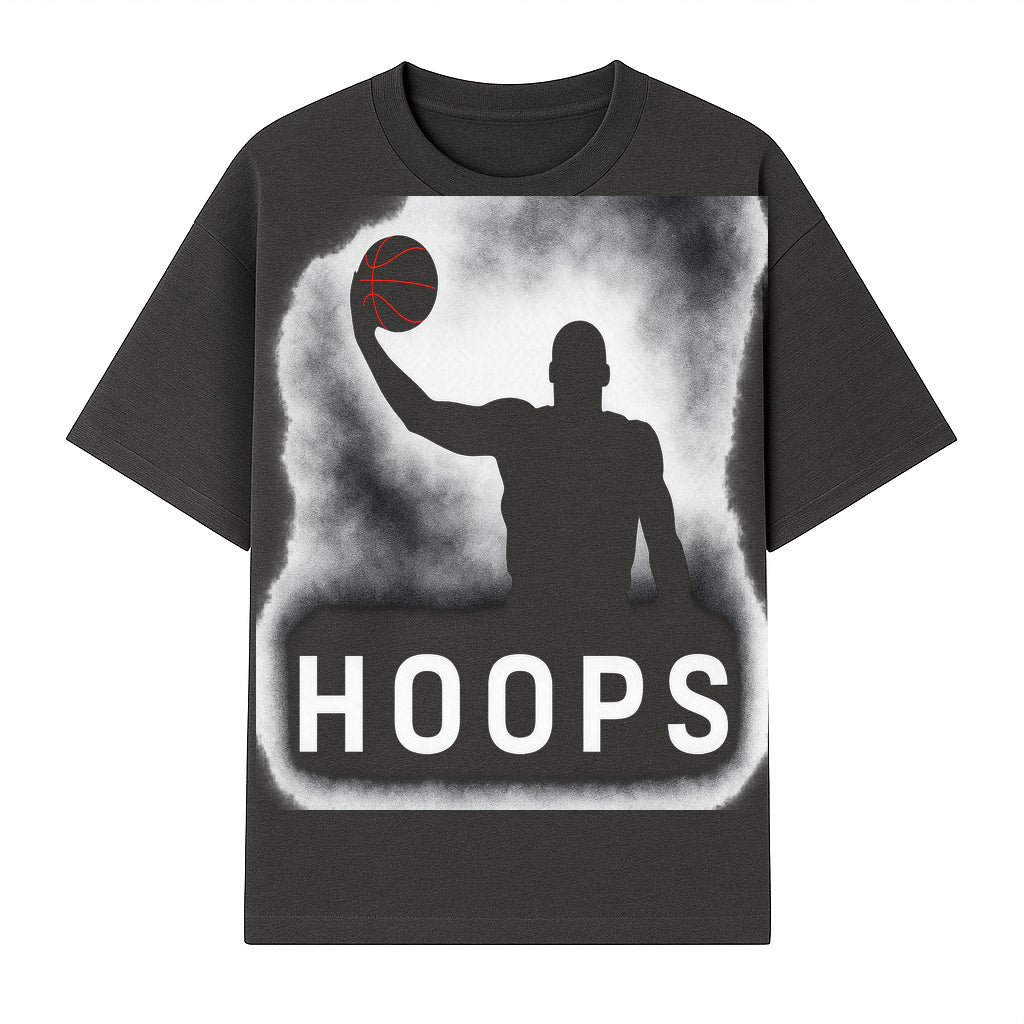 Basketball Hoops Graphic Tee - Vintage Style Athlete Silhouette T-shirt for Sports Fans and Players - T-shirt 1758681891561.jpg
