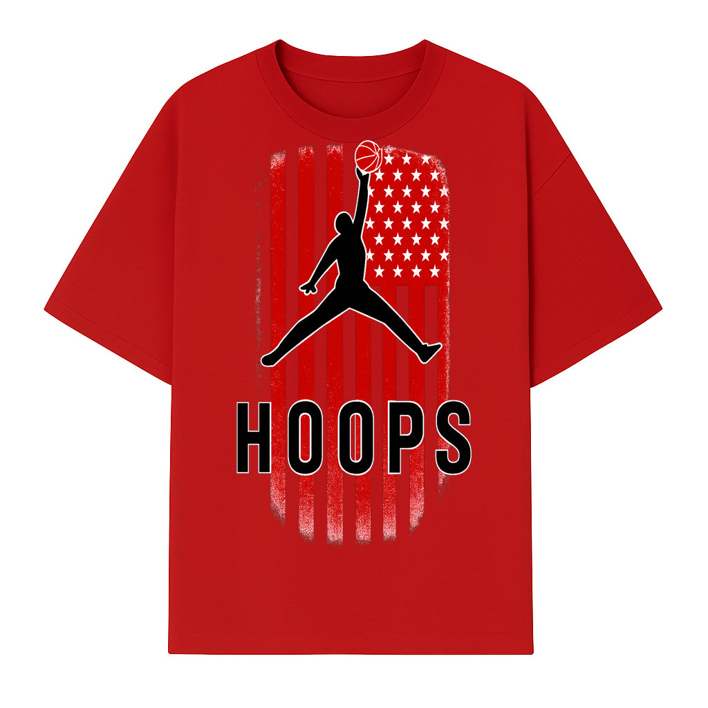 Basketball Hoops Graphic Tee with Retro American Flag Design Perfect for Sports Fans and Athletes - T-shirt 1758681892032.jpg
