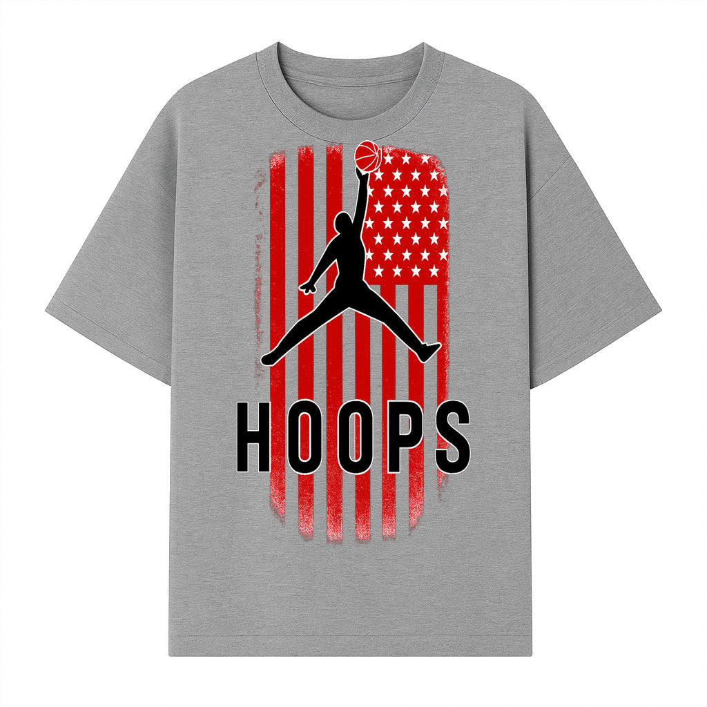 Basketball Hoops Graphic Tee with Retro American Flag Design Perfect for Sports Fans and Athletes - T-shirt 1758681892174.jpg