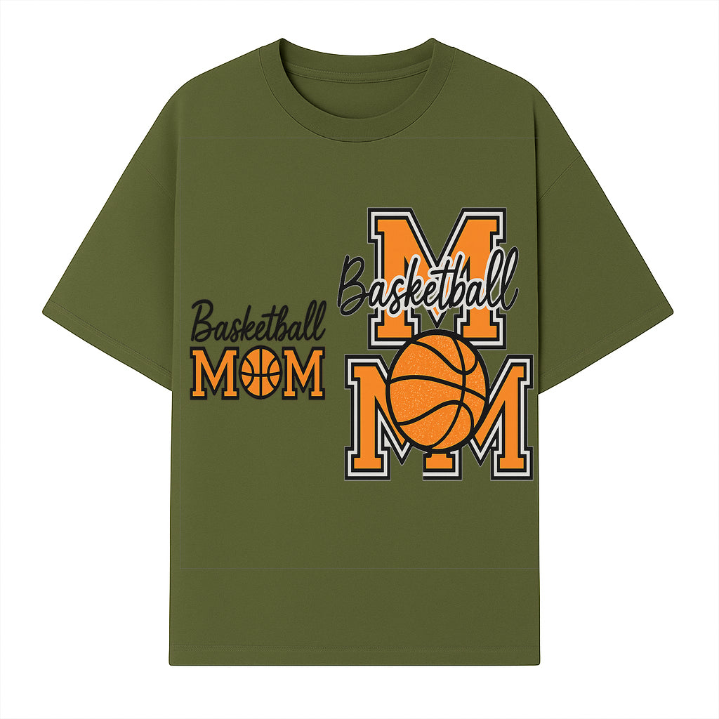 Basketball Mom T-Shirt, Sporty Orange & Black Design, Perfect Gift for Basketball Moms, Team Spirit Apparel - T-shirt 1758681892647.jpg