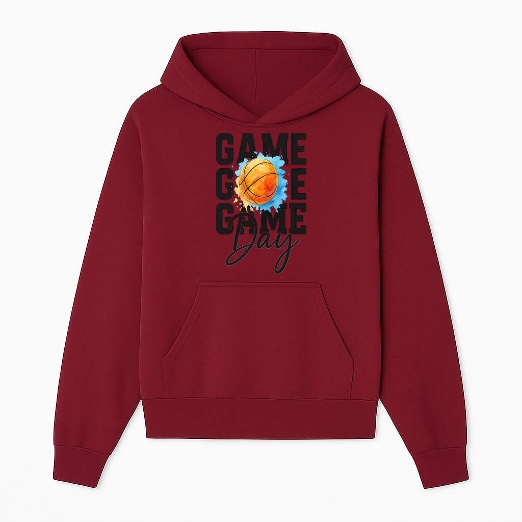 Basketball Game Day Poster, Watercolor Print, Sports Decor, Gamer Wall Art, Team Spirit, Event Day Decor, Perfect Gift for Fans - Hoodie 1758681892980.jpg