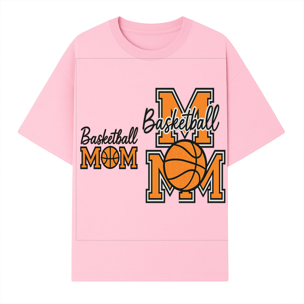 Basketball Mom T-Shirt, Sporty Orange & Black Design, Perfect Gift for Basketball Moms, Team Spirit Apparel - T-shirt 1758681893040.jpg