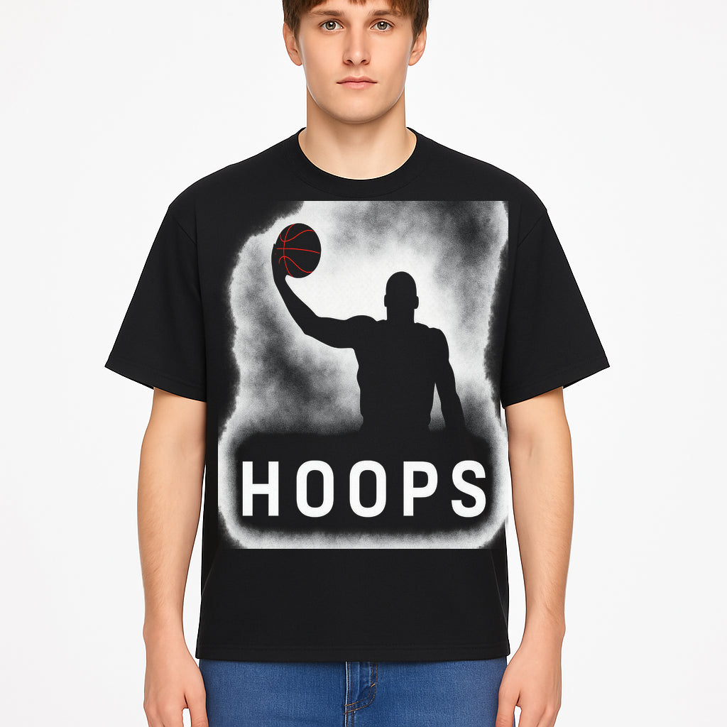 Basketball Hoops Graphic Tee - Vintage Style Athlete Silhouette T-shirt for Sports Fans and Players - T-shirt 1758681893911.jpg