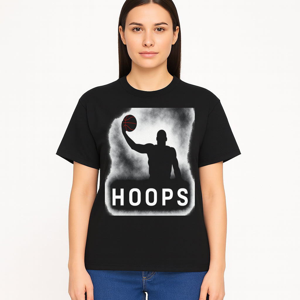 Basketball Hoops Graphic Tee - Vintage Style Athlete Silhouette T-shirt for Sports Fans and Players - T-shirt 1758681894043.jpg