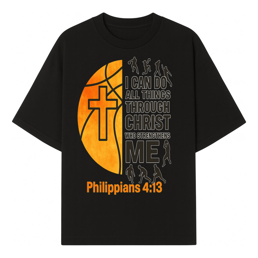 Basketball Faith Tee - I Can Do All Things Through Christ, Philippians 4:13, Sporty Christian Apparel - T-shirt 1758681894073.jpg