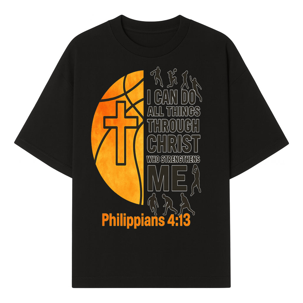 Basketball Faith Tee - I Can Do All Things Through Christ, Philippians 4:13, Sporty Christian Apparel - T-shirt 1758681894073.jpg