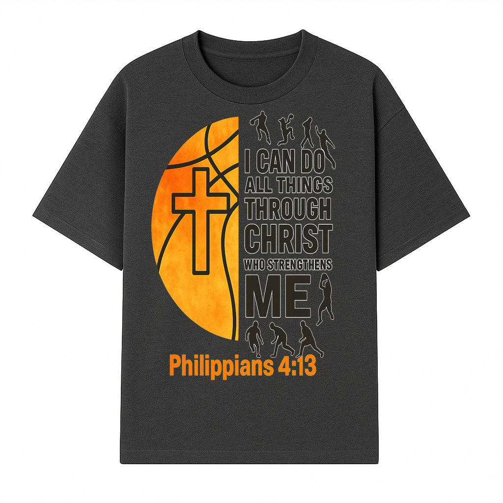 Basketball Faith Tee - I Can Do All Things Through Christ, Philippians 4:13, Sporty Christian Apparel - T-shirt 1758681894199.jpg