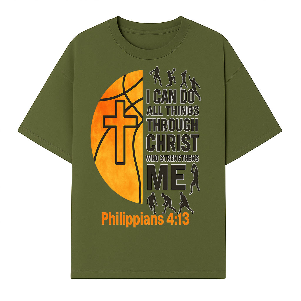 Basketball Faith Tee - I Can Do All Things Through Christ, Philippians 4:13, Sporty Christian Apparel - T-shirt 1758681894369.jpg